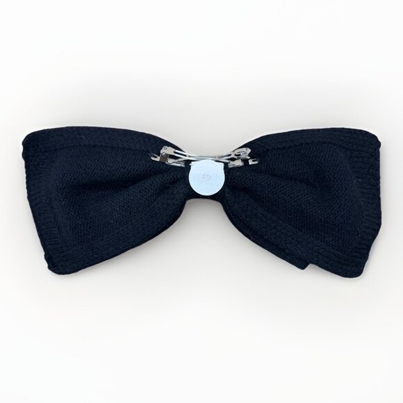 Kilte Collection The Bow Hair Barrette in Black 100% Cashmere $75 main image 7